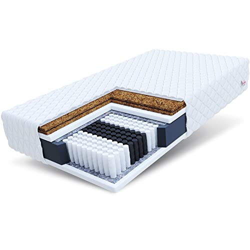 FDM MULTIHARD Multipocket-Taschenfederkernmatratze 180x200 cm Höhe 25 cm 7 Zonen Kokos Schafwolle-Füllung Härtegrad H4/H5 Waschbarer Bezug Öko-Tex Allergikergeeignet von FDM