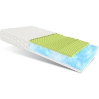 FDM - Matratze 100x200 Kaltschaum marina 7 Zonen Bio Foam Schaum Ocean Blue Latex Clima Latex H3 21 cm jersey von FDM