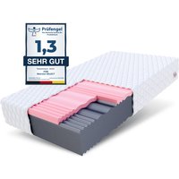 Matratze 100x200 Kaltschaum select max double Visco Schaum Polyurethanschaum H3/H4 24 cm jersey - Weiß von FDM