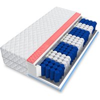 Matratze 140x200 cm Taschenfederkern H3 canis Visco HR-Schaum 7 Zonen Höhe 20 cm von FDM