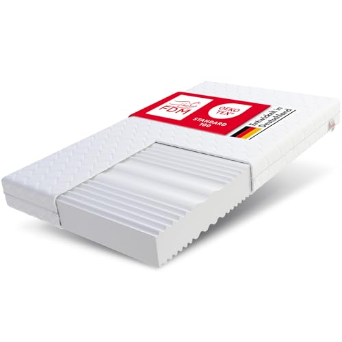 FDM Matratze 80x200 cm Härtegrad H3 H4 Höhe 14 cm Kaltschaummatratze Doppelseitige Rollmatratze MAX HR-Schaum 7 Komfortzonen mit Hypoallergenem Waschbarem Premium-Bezug Oeko-Tex Comfort Duo MAX von FDM