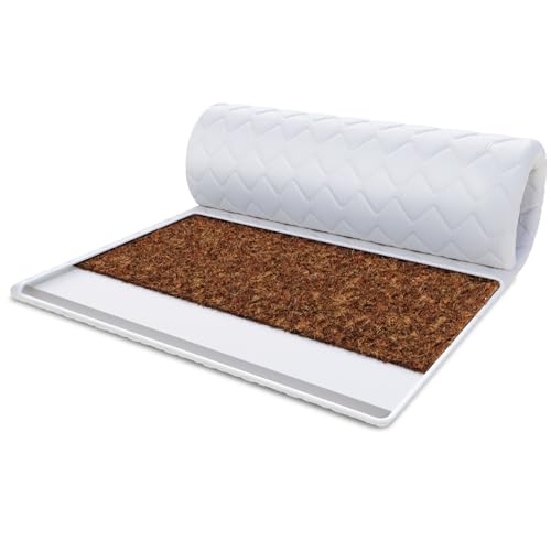 FDM Matratzentopper KOKOS-KALTSCHAUM Matratze Topper 120x200 cm Kaltschaum Kokos Härtegrad H4 Höhe ca. 4 cm Allergiker Geeignet Öko-Tex Weiß von FDM