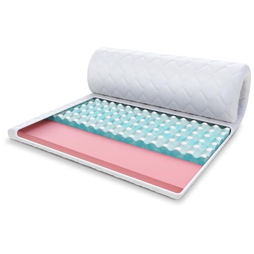 FDM Matratzentopper Malta VISCO Matratze Topper 90x200 cm Härtegrad H2 H4 Höhe ca. 8 cm profilierter HR-Schaum Allergiker Geeignet Öko-Tex von FDM