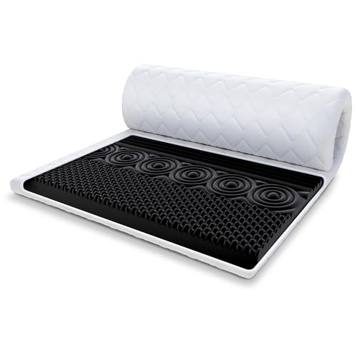 FDM Matratzentopper Nero Double Matratze Topper 140x200 cm Härtegrad H3 Höhe ca. 9 cm profilierter HR-Schaum Allergiker Geeignet Öko-Tex von FDM