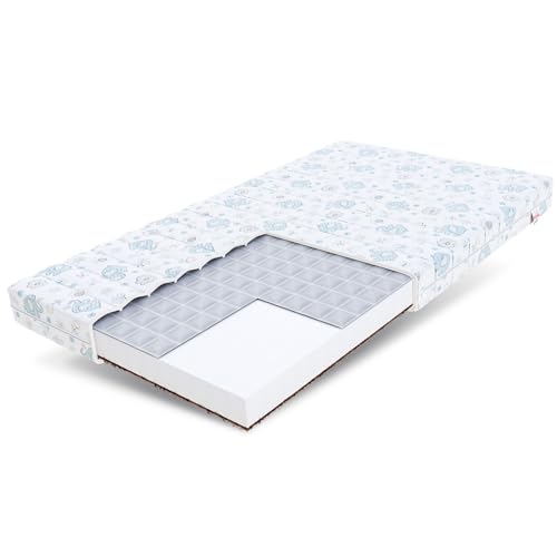FDM Miki Kindermatratze 80x200 cm Kaltschaummatratze Höhe 9 cm Härtegrad H2 H3 Kokoseinlage Buchweizen Öko-Tex Allergikergeeignet Matratzenbezug Dumbo von FDM