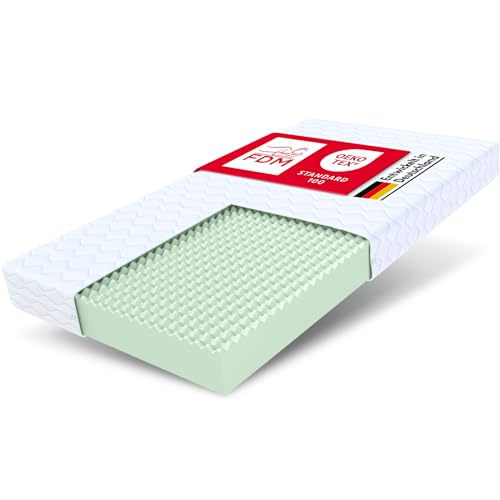 FDM Matratze 180x200 cm Härtegrad H3 Höhe 12 cm Kindermatratze Doppelseitige Schaumstoffmatratze Polyurethanschaum Hypoallergenem Waschbarem Premium-Bezug Oeko-Tex PICCHI von FDM
