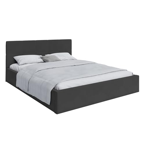 FDM Polsterbett 140x200 cm mit Lattenrost Bettkasten Stauraum RINO Trinity schwarz mit Kopfteil modern FDM Polsterbett 140x200 cm mit Lattenrost Bettkasten Stauraum RINO Trinity schwarz mit Kopfteil modern von FDM
