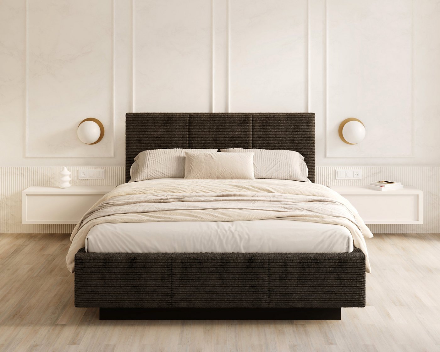 FDM Polsterbett 90x200, 120x200, 140x200, 160x200, 180x200cm Stauraumbett Bettgestell (MADE IN EU - mit hochwertigem Velours Bezug Trinity, Bettrahmen, Bett, Optional mit Matratze bestellbar, mit großen gepolsterten Kopfteil, mit Bettkasten zum aufklappen), Metallrahmen mit Lattenrost, hydraulische Klappfunktion für Stauraum FDM Polsterbett 90x200, 120x200, 140x200, 160x200, 180x200cm Stauraumbett Bettgestell (MADE IN EU - mit hochwertigem Velours Bezug Trinity, Bettrahmen, Bett, Optional mit Matratze bestellbar, mit großen gepolsterten Kopfteil, mit Bettkasten zum aufklappen), Metallrahmen mit Lattenrost, hydraulische Klappfunktion für Stauraum von FDM