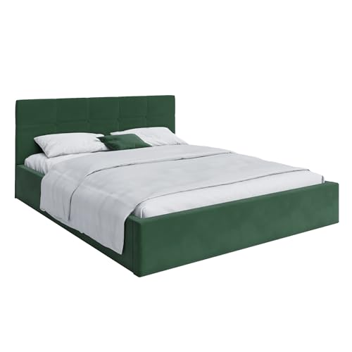 FDM Polsterbett 90x200 cm mit Lattenrost Bettkasten Stauraum RINO Trinity dunkelgrün mit Kopfteil modern FDM Polsterbett 90x200 cm mit Lattenrost Bettkasten Stauraum RINO Trinity dunkelgrün mit Kopfteil modern von FDM