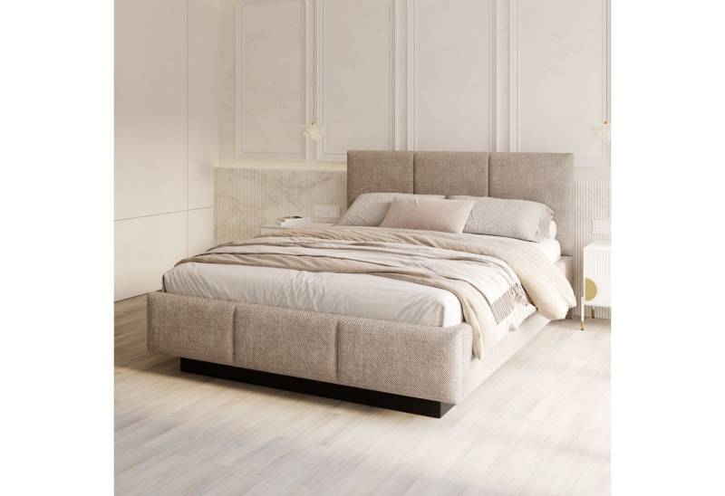 FDM Polsterbett ALMADA modern mit Bettkasten MADE IN EU - mit Ottawa Bezug (verfügbar 90x200 120x200 140x200 160x200 180x200cm, Bettrahmen, Bett, mit großen gepolsterten Kopfteil, mit Bettkasten zum aufklappen), Hebbarer Metallrahmen, Bettkasten FDM Polsterbett ALMADA modern mit Bettkasten MADE IN EU - mit Ottawa Bezug (verfügbar 90x200 120x200 140x200 160x200 180x200cm, Bettrahmen, Bett, mit großen gepolsterten Kopfteil, mit Bettkasten zum aufklappen), Hebbarer Metallrahmen, Bettkasten von FDM