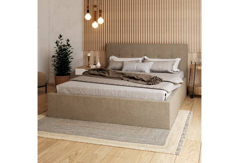 FDM Polsterbett BOHO Bettgestell 90x200, 120x200, 140x200, 160x200, 180x200cm (Polsterbett modern mit Bettkasten MADE IN EU - mit hochwertigem Ottawa Bezug, verfügbar 90x200 120x200 140x200 160x200 180x200cm, Bettrahmen, Bett, mit großen gepolsterten Kopfteil, mit Bettkasten zum aufklappen, Hebbarer Metallrahmen, Bettkasten, ohne Matratze), Hebbarer Metallrahmen, Bettkasten, ohne Matratze FDM Polsterbett BOHO Bettgestell 90x200, 120x200, 140x200, 160x200, 180x200cm (Polsterbett modern mit Bettkasten MADE IN EU - mit hochwertigem Ottawa Bezug, verfügbar 90x200 120x200 140x200 160x200 180x200cm, Bettrahmen, Bett, mit großen gepolsterten Kopfteil, mit Bettkasten zum aufklappen, Hebbarer Metallrahmen, Bettkasten, ohne Matratze), Hebbarer Metallrahmen, Bettkasten, ohne Matratze von FDM