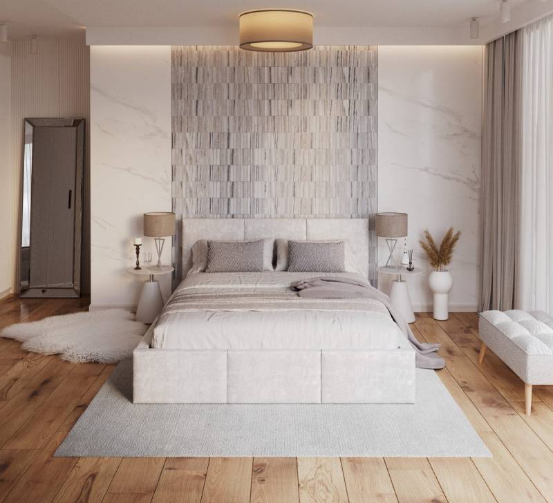 thematys Polsterbett mit Bettkasten Bett - MADE IN EU - mit hochwertigem Velours Bezug (verfügbar 90x200 120x200 140x200 160x200 180x200cm, Bettrahmen, Bett, Optional mit Matratze bestellbar, mit großen gepolsterten Kopfteil, mit Bettkasten zum aufklappen), Metallrahmen mit Lattenrost, hydraulische Klappfunktion für Stauraum von thematys