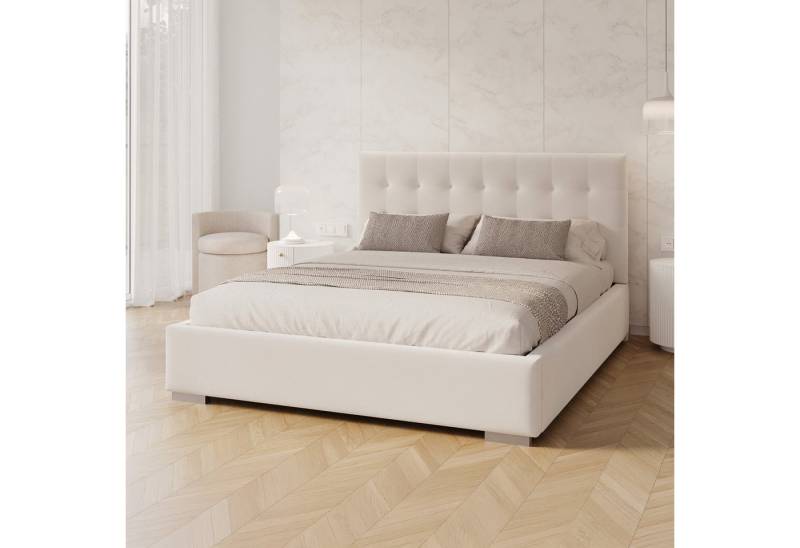 FDM Polsterbett GRACE modern mit Bettkasten MADE IN EU - mit hochwertigem Bezug (verfügbar 90x200 120x200 140x200 160x200 180x200cm, Bettrahmen, Bett, mit großen gepolsterten Kopfteil, mit Bettkasten zum aufklappen), Hebbarer Metallrahmen, Bettkasten, mit/ohne Matratze FDM Polsterbett GRACE modern mit Bettkasten MADE IN EU - mit hochwertigem Bezug (verfügbar 90x200 120x200 140x200 160x200 180x200cm, Bettrahmen, Bett, mit großen gepolsterten Kopfteil, mit Bettkasten zum aufklappen), Hebbarer Metallrahmen, Bettkasten, mit/ohne Matratze von FDM