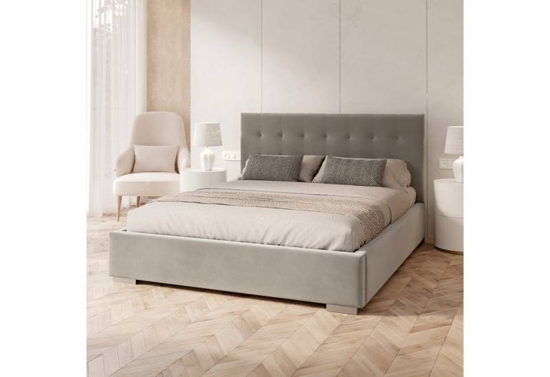 FDM Polsterbett GRACE modern mit Bettkasten MADE IN EU - mit hochwertigem Bezug (verfügbar 90x200 120x200 140x200 160x200 180x200cm, Bettrahmen, Bett, mit großen gepolsterten Kopfteil, mit Bettkasten zum aufklappen), Hebbarer Metallrahmen, Bettkasten, mit/ohne Matratze FDM Polsterbett GRACE modern mit Bettkasten MADE IN EU - mit hochwertigem Bezug (verfügbar 90x200 120x200 140x200 160x200 180x200cm, Bettrahmen, Bett, mit großen gepolsterten Kopfteil, mit Bettkasten zum aufklappen), Hebbarer Metallrahmen, Bettkasten, mit/ohne Matratze von FDM