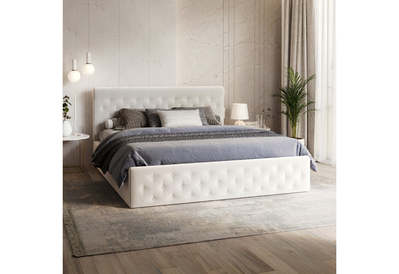 FDM Polsterbett PARADISE Bettgestell 90x200, 120x200, 140x200, 160x200, 180x200cm (verfügbar 90x200 120x200 140x200 160x200 180x200cm, Bettrahmen, Bett, mit großen gepolsterten Kopfteil, mit Bettkasten zum aufklappen), Hebbarer Metallrahmen, Bettkasten, ohne Matratze FDM Polsterbett PARADISE Bettgestell 90x200, 120x200, 140x200, 160x200, 180x200cm (verfügbar 90x200 120x200 140x200 160x200 180x200cm, Bettrahmen, Bett, mit großen gepolsterten Kopfteil, mit Bettkasten zum aufklappen), Hebbarer Metallrahmen, Bettkasten, ohne Matratze von FDM