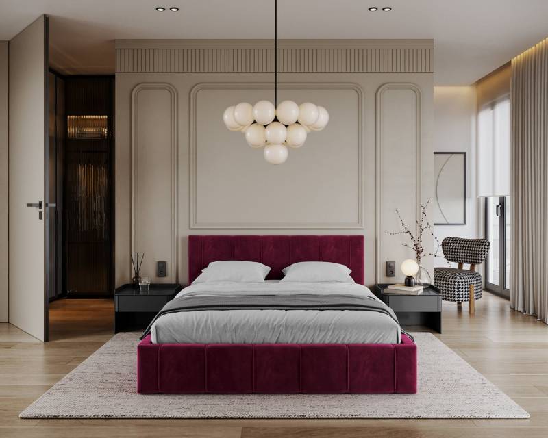 FDM Polsterbett TOPSELLER Stauraumbett MADE IN EU - aus hochwertigem Velours (verfügbar 90x200 120x200 140x200 160x200 180x200cm, Bettrahmen, Bett, Optional mit Matratze bestellbar, mit großen gepolsterten Kopfteil, mit Bettkasten zum aufklappen), Metallrahmen mit Lattenrost, hydraulische Klappfunktion für Stauraum von FDM