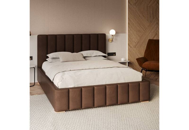 FDM Polsterbett modern mit Bettkasten MADE IN EU - mit hochwertigem Velours Bezug (verfügbar 90x200 120x200 140x200 160x200 180x200cm, Bettrahmen, Bett, mit großen gepolsterten Kopfteil, mit Bettkasten zum aufklappen), Hebbarer Metallrahmen, Bettkasten, mit/ohne Matratze FDM Polsterbett modern mit Bettkasten MADE IN EU - mit hochwertigem Velours Bezug (verfügbar 90x200 120x200 140x200 160x200 180x200cm, Bettrahmen, Bett, mit großen gepolsterten Kopfteil, mit Bettkasten zum aufklappen), Hebbarer Metallrahmen, Bettkasten, mit/ohne Matratze von FDM