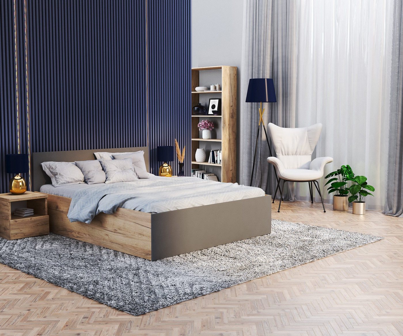 FDM Stauraumbett Bettgestell Bettrahmen Doppelbett 120x200, 140x200, 160x200, 180x200cm (MADE IN EU - Elternbett Doppelbett Gästebett Bett, optional mit Matratze + inklusive Lattenrost), Metallrahmen mit hydraulischer Klappfunktion von FDM