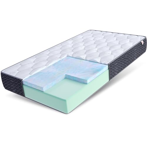 FDM Tempo Matratze 180x200 cm Kaltschaum Höhe 30 cm Härtegrad H4 Visco HR-Schaum Öko-Tex Allergikergeeignet Silver Bezug von FDM