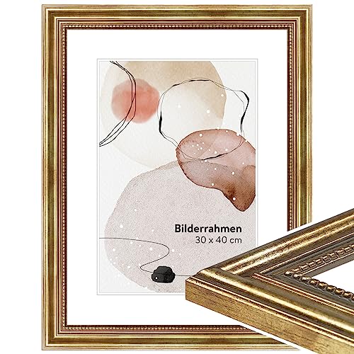 WANDStyle Bilderrahmen Antik 50x50cm I Farbe: Gold I Holzbilderrahmen I Fotorahmen I Goldener Barock Bilderrahmen I Made in Germany I H450 von WANDStyle