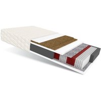 Matratze 100x200 Multipocket Taschenfederkern grado max 7 Zonen H4 H5 25 cm Kokos Klimafaser Polyurethanschaum Jersey von FDM