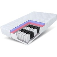 Matratze 120x200 cm Taschenfederkern APUS 7 Zonen H2 H3 Viscoschaum 24 cm Jersey von FDM