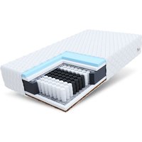 Matratze 140x200 Taschenfederkern laval 7 Zonen H3 H4 20 cm Kokos hr Schaum Klimafaser Polyurethanschaum jersey von FDM