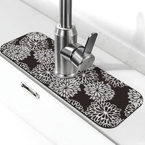 Spritzschutz für Küchenspüle, 38,1 x 14 cm, Blumenmuster, für Küche, Badezimmer von FDNUPIAN