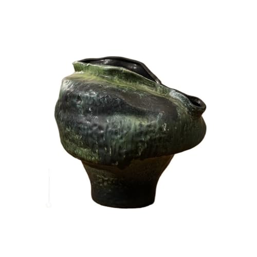 FDOSIJFOS Blumentöpfe, Chinesisches Retro-Keramik-Pflanzbecken, Jingdezhen, grobe Keramik, Blumengeschirr, kreatives Kunstornament(Green) von FDOSIJFOS
