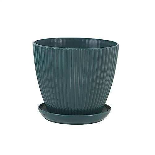 FDOSIJFOS Blumentöpfe, Mit Tablett Indoor und Outdoor Vertikale Muster Kindergarten Anbau Anlage Sukkulenten(Green,XL 15x13cm) von FDOSIJFOS