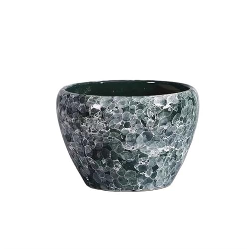 FDOSIJFOS Blumentöpfe, Pflanzer Keramik Großes Kaliber Indoor Und Outdoor Glück Baum s Sukkulenten Einfache(Dark Colored Green,M) von FDOSIJFOS