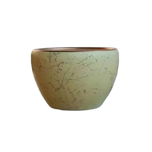 FDOSIJFOS Blumentöpfe, Pflanzer Keramik Großes Kaliber Indoor Und Outdoor Glück Baum s Sukkulenten Einfache(Gold,M) von FDOSIJFOS