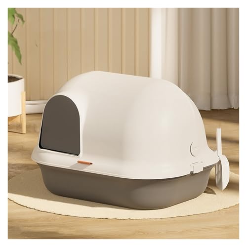 FDOSIJFOS Katzenklo Katzentoilette, großes Katzentoilettengehäuse mit Vordertürklappe und Schaufel, Katzentoilette mit Haube(Gris One Size,Gris) von FDOSIJFOS