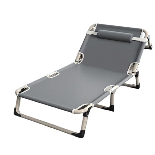 FDOSIJFOS Klappbett, Haushalt, einfaches Büro, Nickerchen for Erwachsene, Marschieren, kleines Bett im Freien, begleitendes Liegebett mit Liegestuhl(Gris,Large) von FDOSIJFOS
