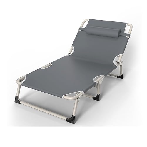 FDOSIJFOS Klappbett, Klappbett for den Außenbereich, verstärktes tragbares Einzelbett for zu Hause, einfaches for das Büro, Einzelbett-Liegestuhl for(Gris) von FDOSIJFOS