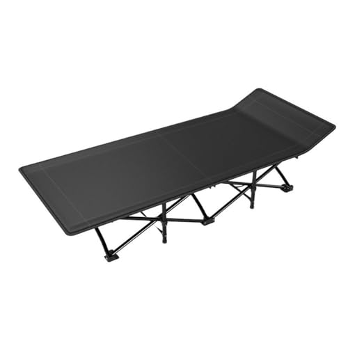 FDOSIJFOS Klappbett, Tragbares Marschbett for den Außenbereich, einfaches Begleitbett, Nickerchensessel fürs Büro(Black,M) von FDOSIJFOS