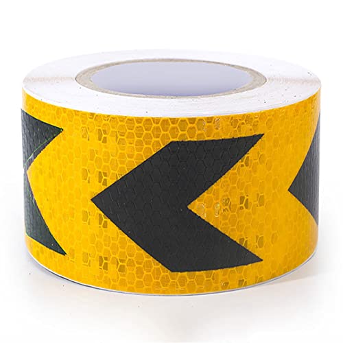 FDOSIJFOS Reflektierendes Klebeband, Hochintensives Pfeil-Reflexband, Selbstklebender reflektierender Aufkleber, Markierungs-Absperrband(Black) von FDOSIJFOS
