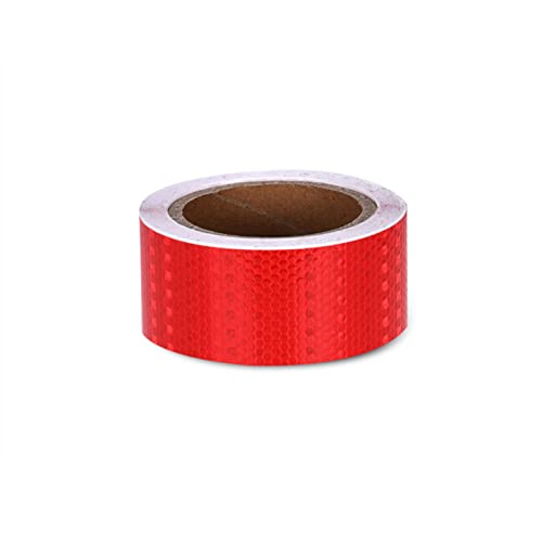 FDOSIJFOS Reflektierendes Klebeband, Reflektierendes Band, reflektierende Aufkleber, selbstklebendes, Gefahrenwarnband for Auto, LKW, Motorrad(Red) von FDOSIJFOS