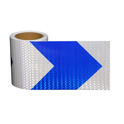 FDOSIJFOS Reflektierendes Klebeband, Reflektierendes Band Gefahrenwarnband Selbstklebendes Hochintensives prismatisches reflektierendes(Blue White) von FDOSIJFOS
