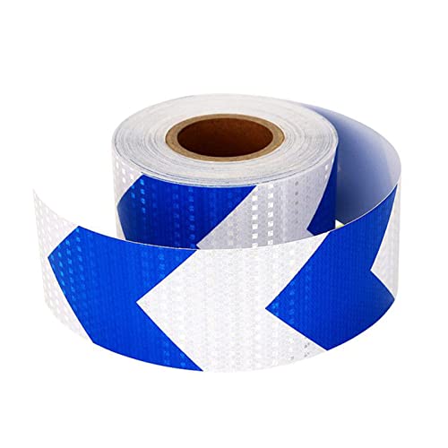 FDOSIJFOS Reflektierendes Klebeband, Reflektierendes Klebeband, Warnband, selbstklebendes Markierungsband, hochintensiver reflektierender Aufkleber for Auto, LKW(Blue White) von FDOSIJFOS