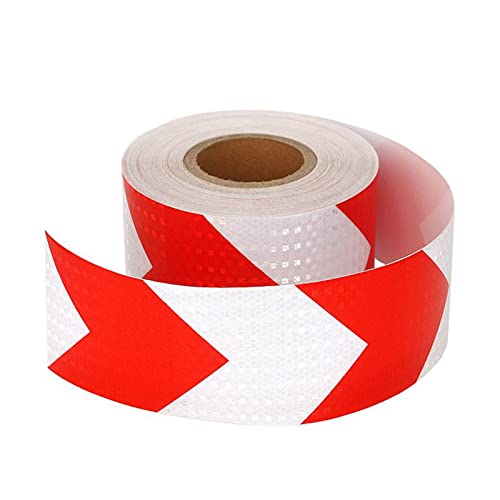 FDOSIJFOS Reflektierendes Klebeband, Reflektierendes Klebeband, Warnband, selbstklebendes Markierungsband, hochintensiver reflektierender Aufkleber for Auto, LKW(Red White) von FDOSIJFOS