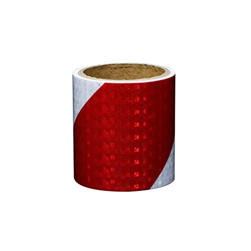 FDOSIJFOS Reflektierendes Klebeband, Reflektierendes Klebeband, Warnband, selbstklebendes Markierungsband, hochintensiver reflektierender Aufkleber for Auto, LKW(Red White) von FDOSIJFOS