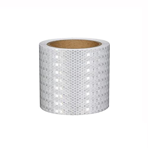 FDOSIJFOS Reflektierendes Klebeband, Reflektierendes Klebeband, Warnband, selbstklebendes Markierungsband, hochintensiver reflektierender Aufkleber for Auto, LKW(Wit) von FDOSIJFOS