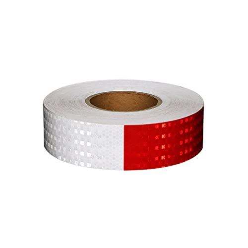 FDOSIJFOS Reflektierendes Klebeband, Reflektierendes Klebeband Warnig Reflektierender Aufkleber Selbstklebendes Markierungsband(Red White) von FDOSIJFOS