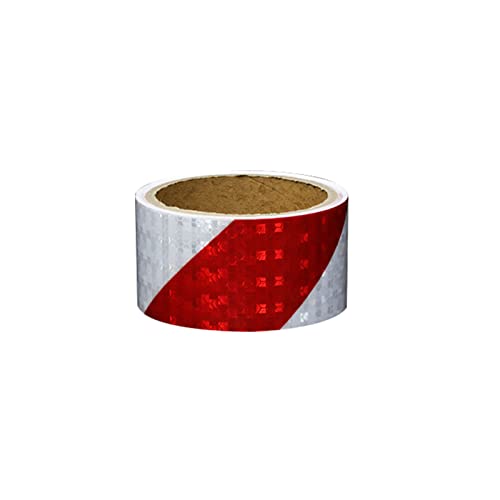 FDOSIJFOS Reflektierendes Klebeband, Reflektierendes Klebeband zur Markierung von Gefahrenwarnbändern, Selbstklebende reflektierende Aufkleber(Red White) von FDOSIJFOS