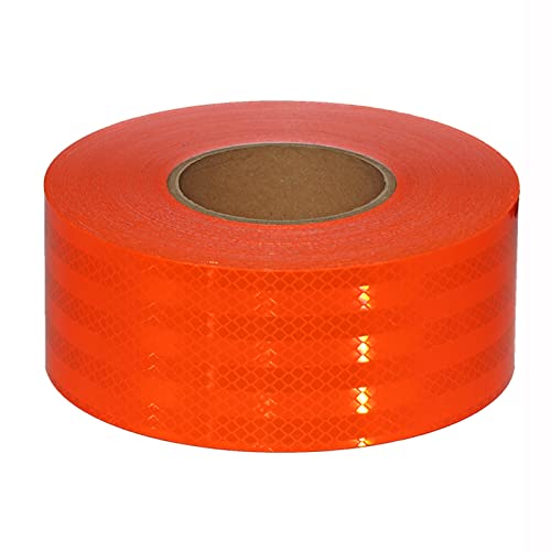 FDOSIJFOS Reflektierendes Klebeband, Selbstklebender reflektierender Aufkleber aus hochintensivem Acrylmaterial, Markierungsabsperrband(Oranje) von FDOSIJFOS