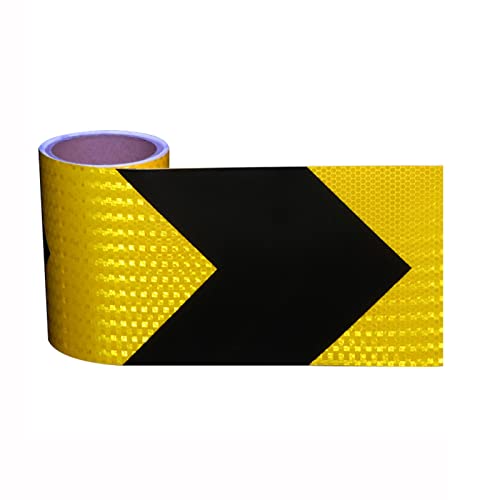 FDOSIJFOS Reflektierendes Klebeband, Selbstklebender reflektierender Aufkleber mit hochintensivem Pfeil, Markierungs-Absperrband(Black) von FDOSIJFOS