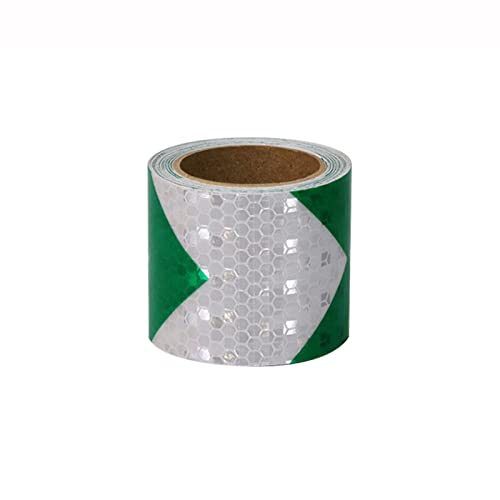 FDOSIJFOS Reflektierendes Klebeband, Selbstklebendes Markierungsband, hochintensiver reflektierender Aufkleber for Auto-LKW(Green White) von FDOSIJFOS