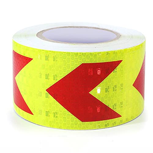 FDOSIJFOS Reflektierendes Klebeband, Warnband, Selbstklebender reflektierender Aufkleber mit hochintensivem Pfeil, Markierungs-Absperrband(Red) von FDOSIJFOS