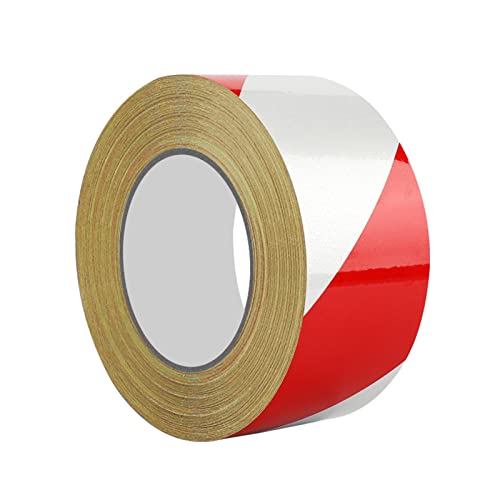 FDOSIJFOS Reflektierendes Klebeband, Warnband, selbstklebendes PVC-Band, reflektierendes Band, Absperrband(Red White) von FDOSIJFOS